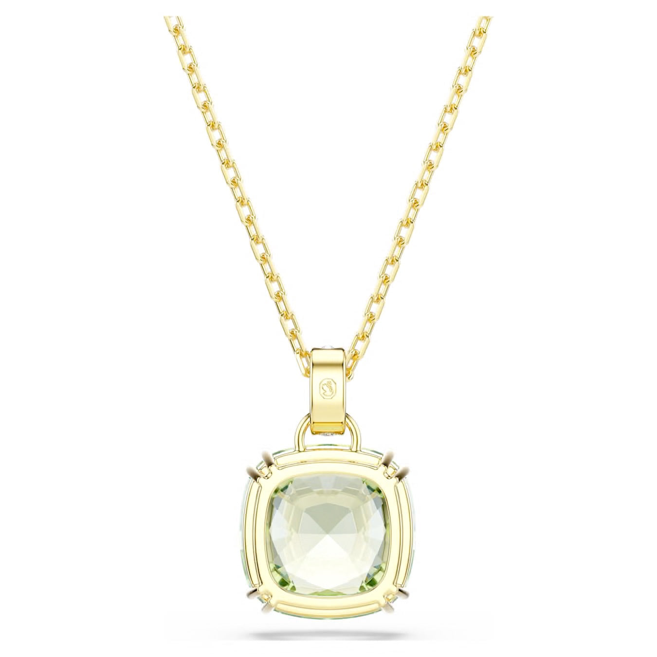 Swarovski Millenia Pendent Cushion Cut Green 18K Gold Finish