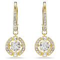 Swarovski Una Angelic Drop Earrings Round Cut White 18K Gold Finish