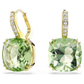 Swarovski Millenia Drop Earrings Cushion Cut Green 18K Gold