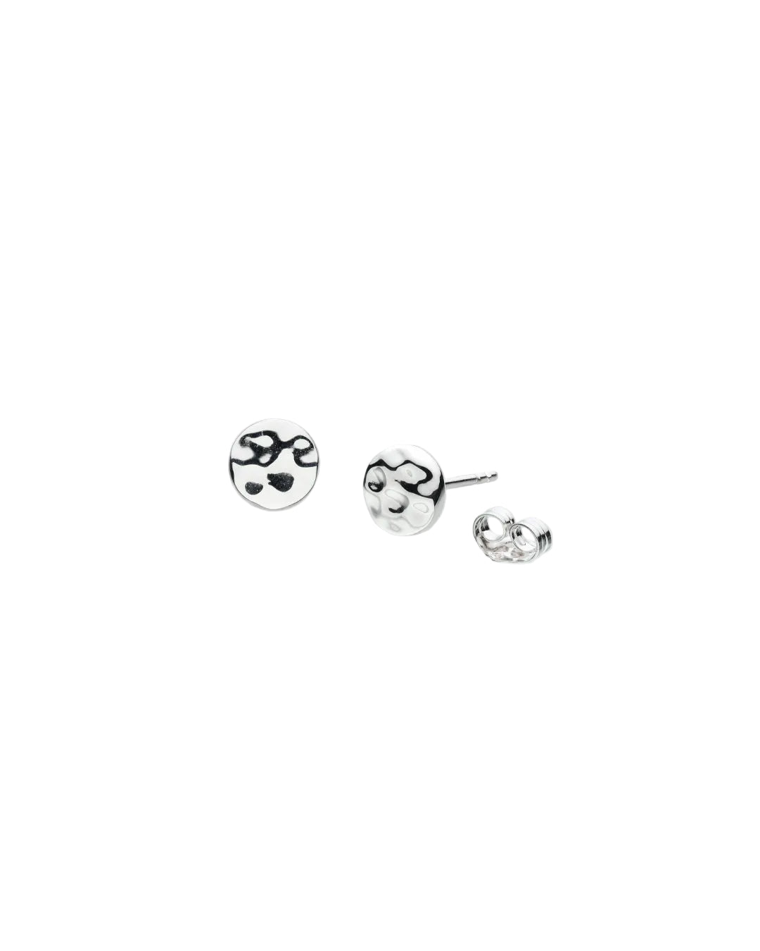 Kit Heath Mirage Reflect Silver Round Disc Stud Earrings