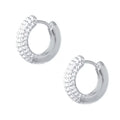 She Is Beautiful Jewellery Silver Chunky Pave Huggies