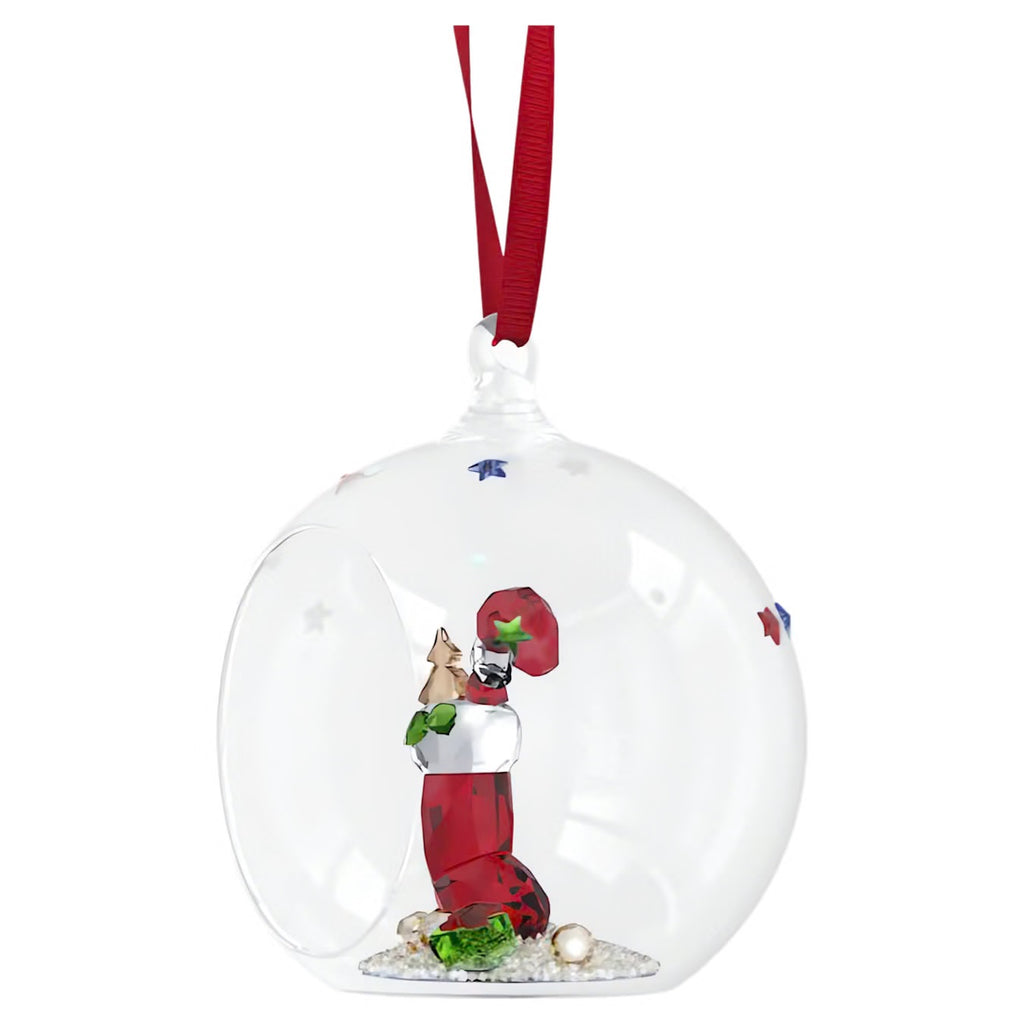 Swarovski New Holiday Cheers Stocking And Candy Ball Ornament Multicolored
