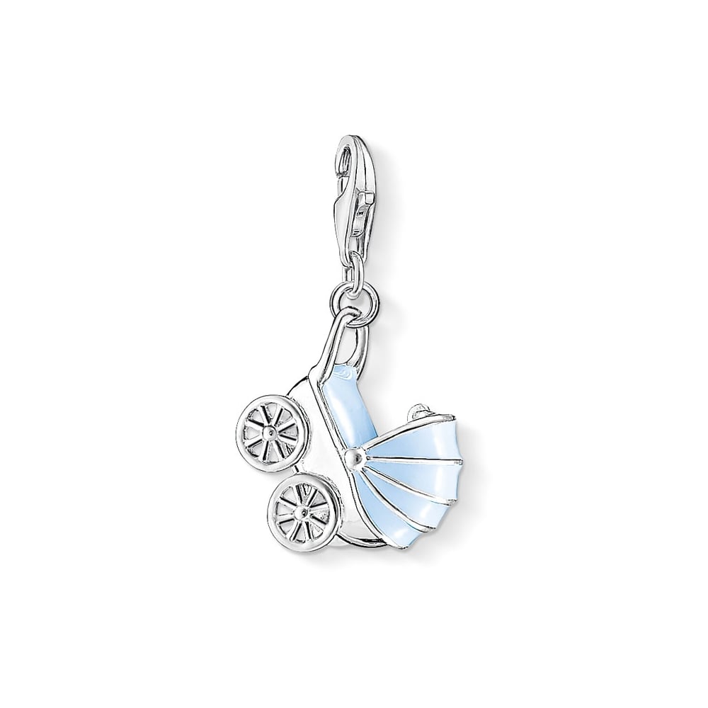 Thomas Sabo Sterling Silver And Blue Enamel Pram Charm