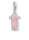 Thomas Sabo Sterling Silver Baby Girl Pink Enamel Sleep Suit Charm