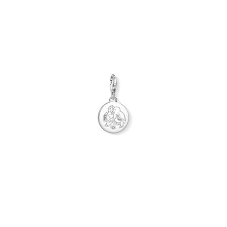 Thomas Sabo Love Birds Cz Round Sterling Silver Charm