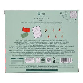 Talking Tables Holly Red & White Harlequin Mini Christmas Crackers 6 Pack