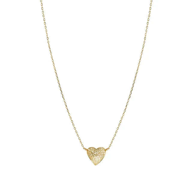 Nomination Leaves of Life Small Heart Necklace Yellow Gold/Sterling Silver & Cubic Zirconia 243106/012
