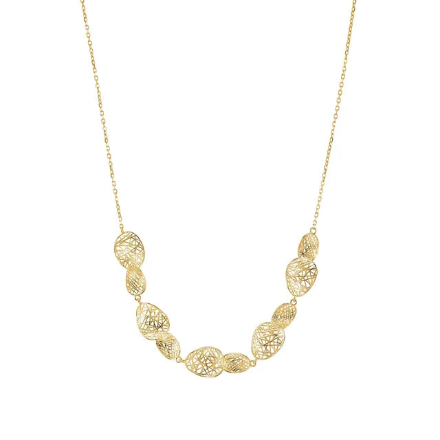 Nomination Leaves Of Life Necklace Oval Yellow Gold / Sterling Silver & Cubic Zirconia 243109/012