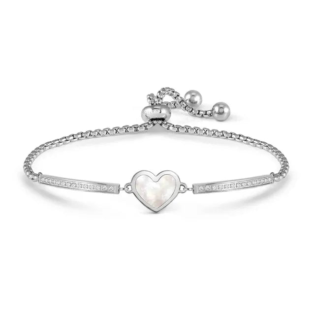 Nomination Beloved Milleluci Steel Mother Of Pearl Heart Bracelet 028031/068