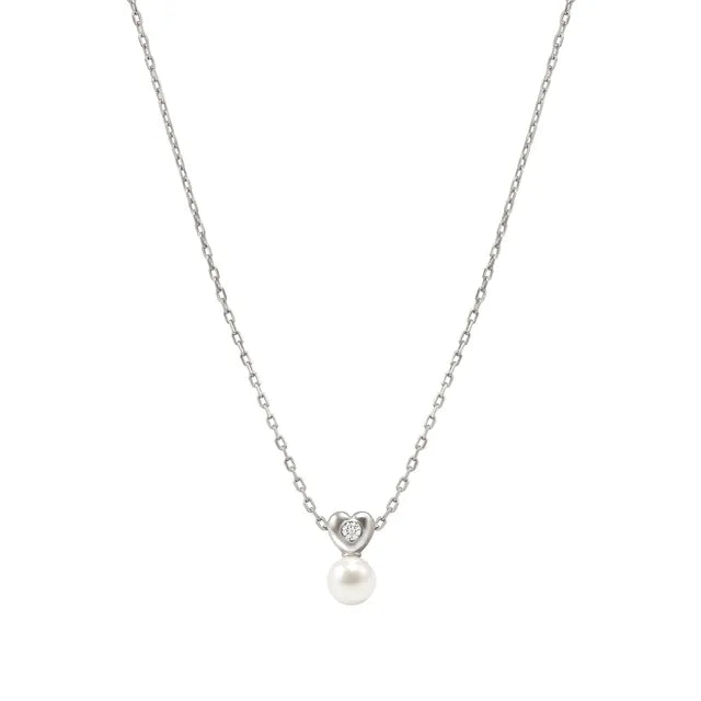 Nomination Pearls Loop Silver Heart Pearl Necklace