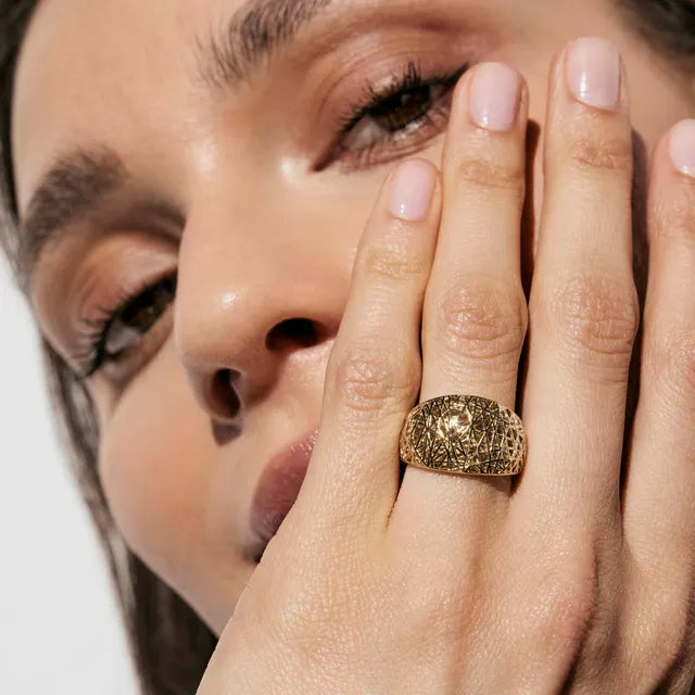 Nomination Leaf Of Life Ring Low Band Yellow Gold Size 11