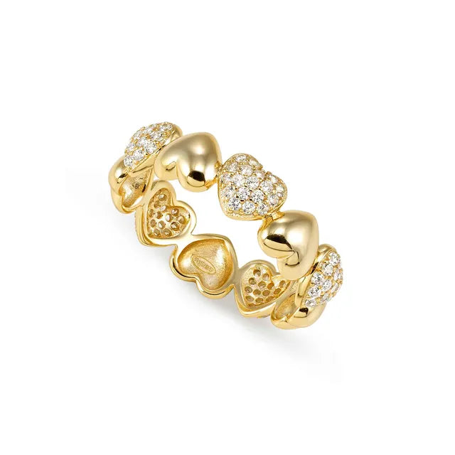 Nomination Precious Moves Band Gold Heart Ring Cz