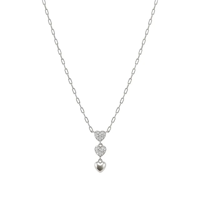 Nomination Precious Moves Heart Silver Necklace With 3 Hearts