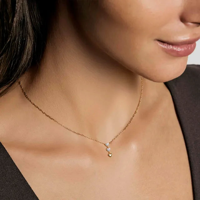 Nomination Precious Moves Gold Necklace With 3 Hearts