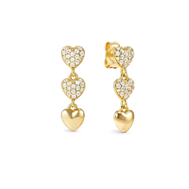 Nomination Precious Moves Gold Pave Heart Earrings