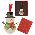 Christmas Treasures Snowman With Top Hat Enamel Hanging Decoration