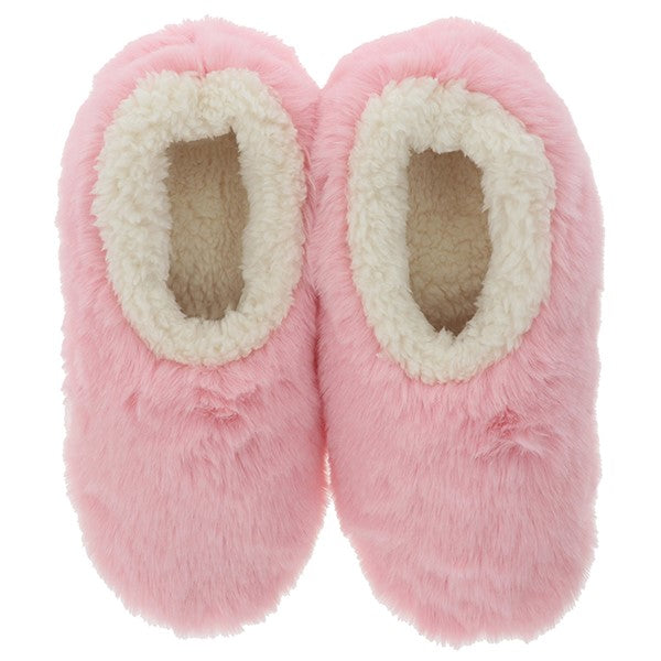 snoozies Snowball Faux Fur Slippers Pink Medium