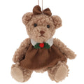 Christmas Cutie Brown Girl Bear Hanging Decoration