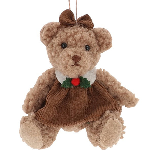 Christmas Cutie Brown Girl Bear Hanging Decoration