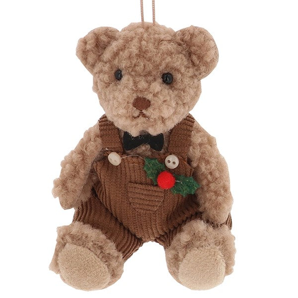 Christmas Cutie Brown Boy Bear Hanging Decoration