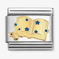 Nomination Gold Classic Book with Blue Stars Composable Link