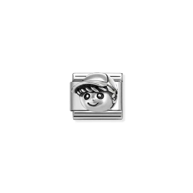 Nomination Composable Classic Oxidized Silver Boy Link