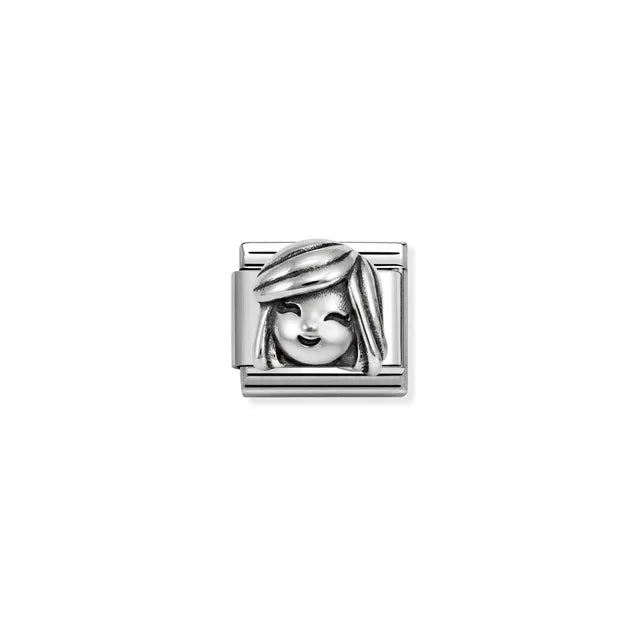 Nomination Composable Classic Oxidized Silver Mum Link
