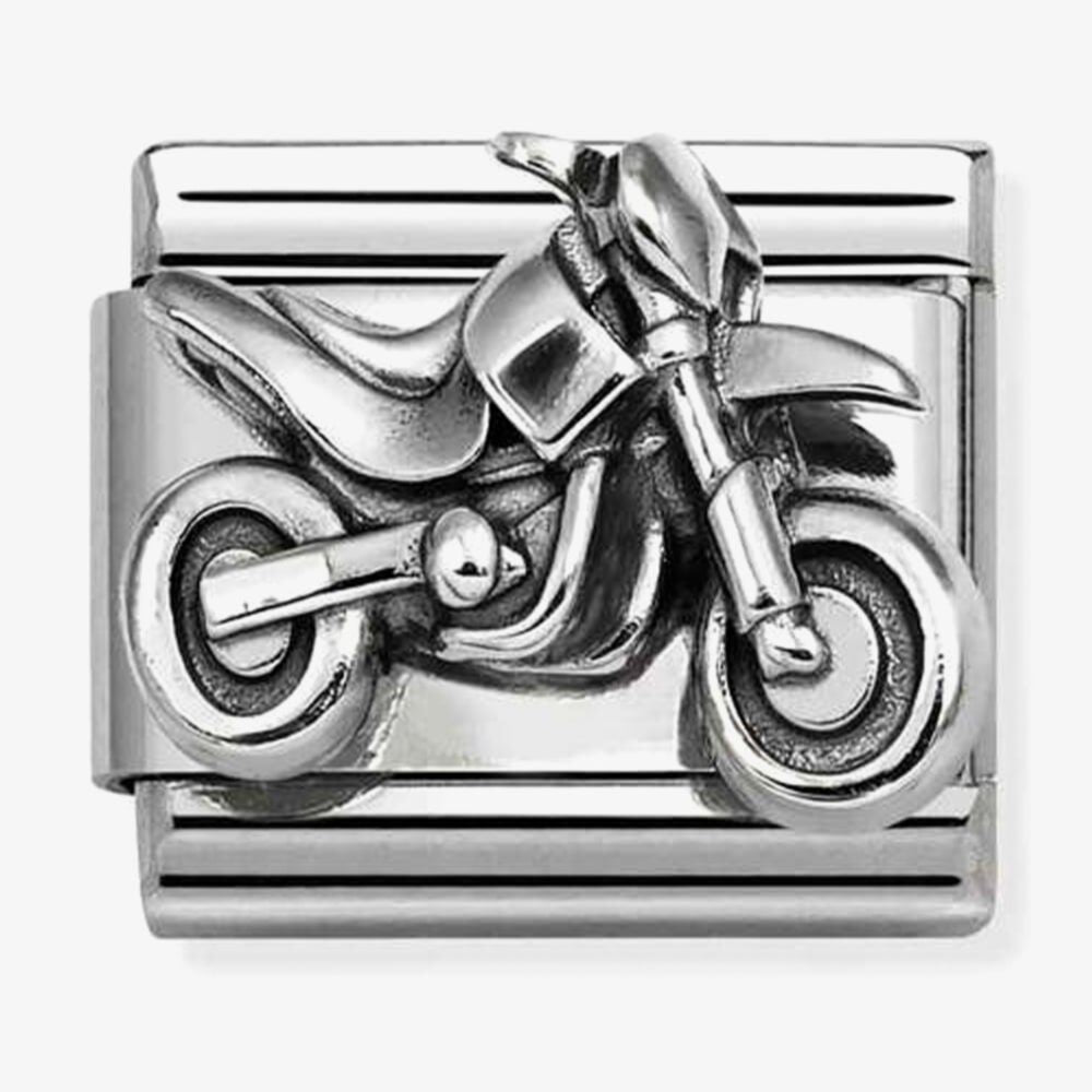 Nomination Composable Classic Oxidized Silver Motorcycle Link