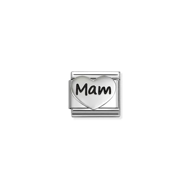 Nomination Composable Classic Oxidized Silver Mam Heart Link