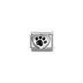 Nomination Classic Oxidized Black Footprint Heart Link