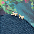 Attic Creations Gold Crystal Bow Earrings