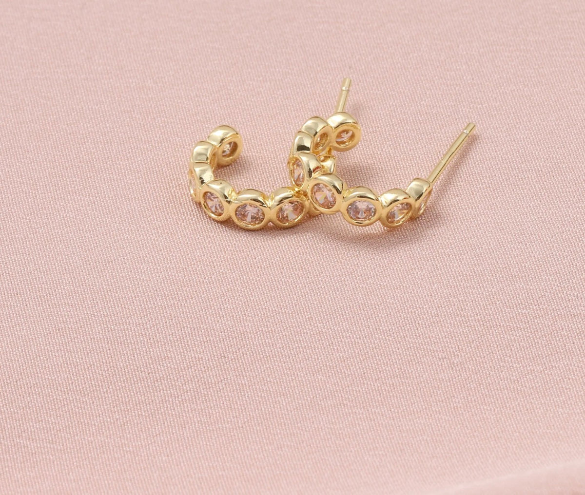 Attic Creations Crystal Hoop Stud /Gold