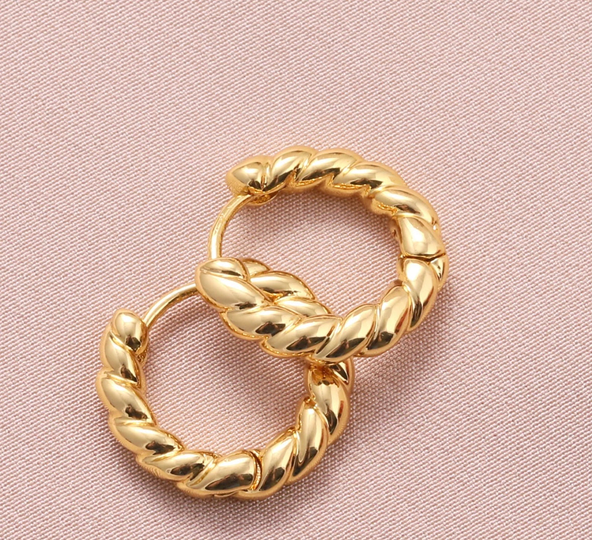 Attic Creations Gold Twisted Hoops