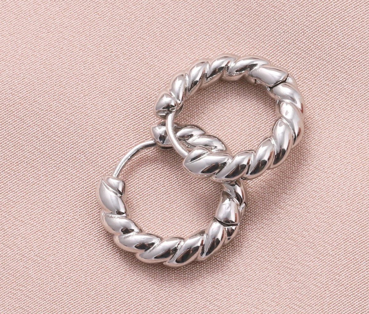 Attic Creations Silver Twist Hoop Earrings