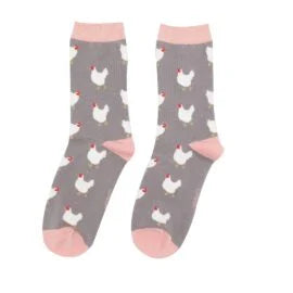 Miss Sparrow Grey Hen Socks