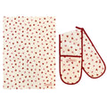 Emma Bridgewater Double Oven Glove And Tea Towel Set Pink Hearts