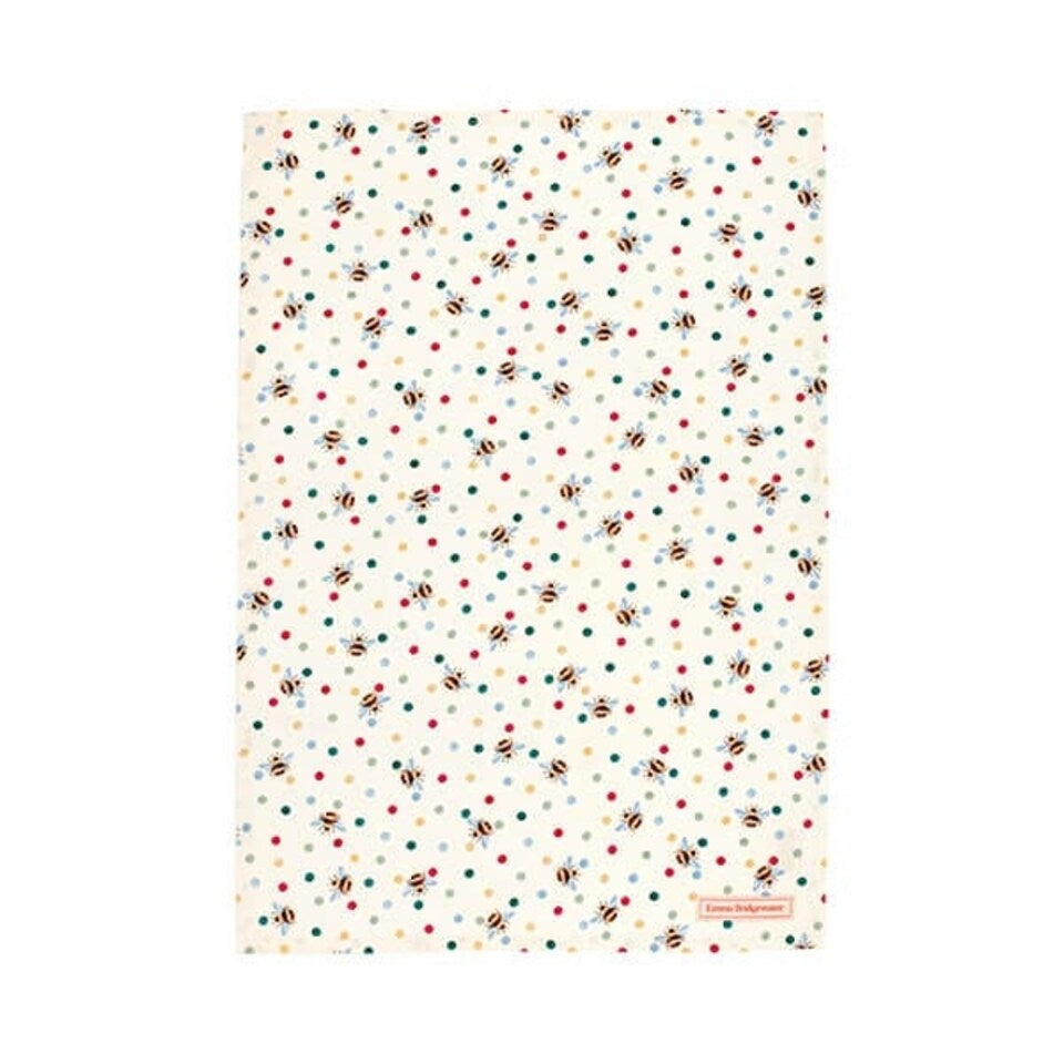 Emma Bridgewater Tea Towel Small Polka Dot And Bumble Bee