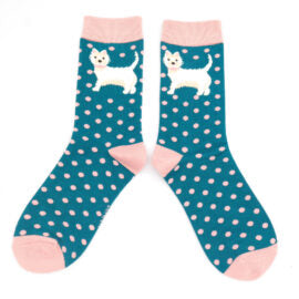 Miss Sparrow Dog Socks Teal