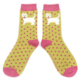 Miss Sparrow Dog Socks Moss Green