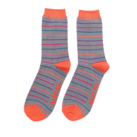 Men’s Grey Thin Striped Socks