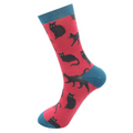Men’s Cute Cat Socks Oxblood