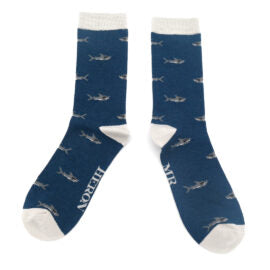 Mr Heron Little Sharks Navy Socks