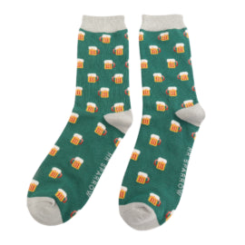 Mr Sparrow Beer Socks Green