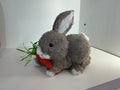 Grey Straw Bunny With Carrot