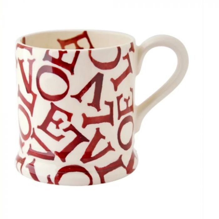 Emma Bridgewater Mug L.O.V.E Polka Red 1/2 Pint