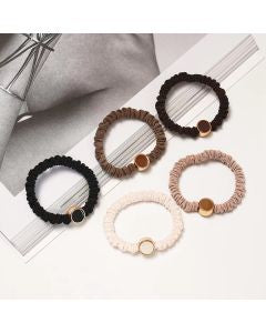 Mini Scrunchie Hair Ties Pack of 5 Naturals