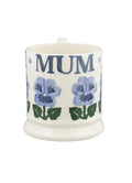 Emma Bridgewater Mug Flowers Blue Pansies Mum 1/2 Pint