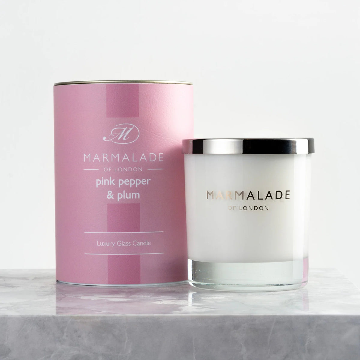 Marmalade Pink Pepper And Plum Luxury Glass Candle 230g