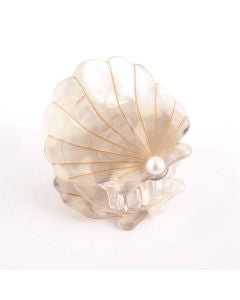 Grey Shell Hair Claw Clip