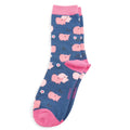 Miss Sparrow Pretty Pigs Socks Navy